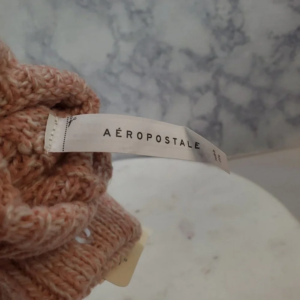 AEROPOSTALE Knit Tech‎ Gloves Smartphone Compatible Pink Black NEW